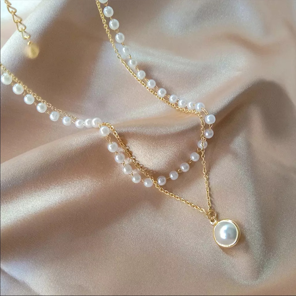 Elegant Pearl Chocker Layer Necklace